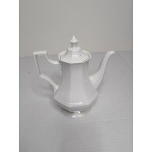 VTG Johnson Brothers Heritage Ironstone White English Teapot + Lid Discontinued